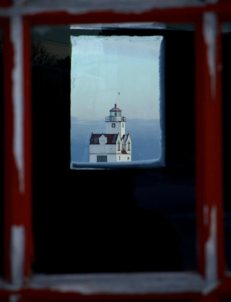 Light House View From A Basement Window Algoma Wisconsin